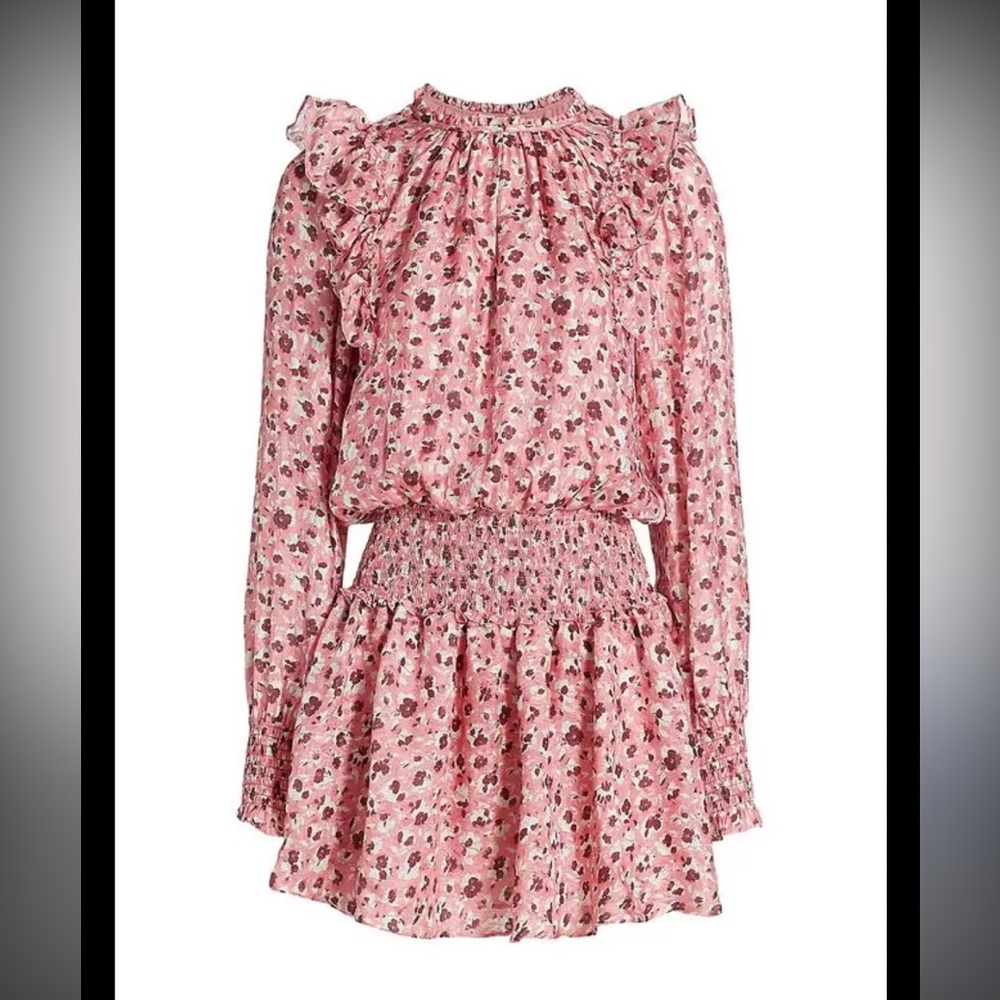 Ramy Brook Penelope Floral Pink Ruffled Dress small - Picture 5 of 8
